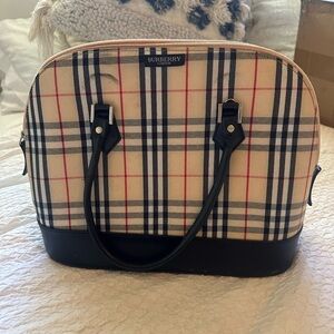 Burberry Checkered Beige and Black Satchel